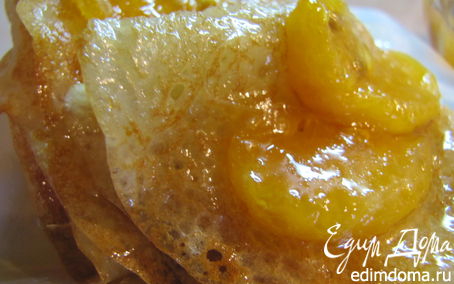 Рецепт Масленица в разгуле, блины без яиц, но мандариновый конфитюр с коньячком :)