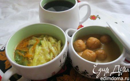 Рецепт Куриные фрикадельки с овощным супом