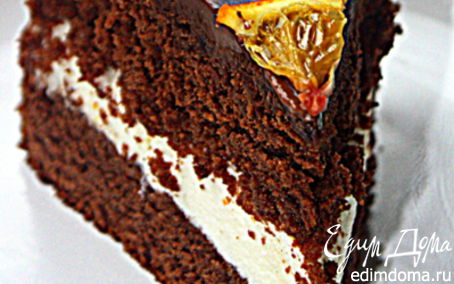 Рецепт Шоколадный торт с творожно-апельсиновым кремом