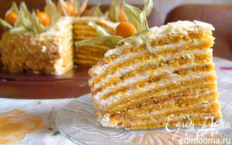 Рецепт Тыквенный торт с апельсином и орехами под белым шоколадом