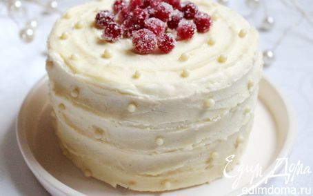 Рецепт Брусничный торт с белым шоколадом