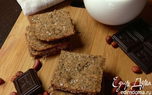 Рецепт Песочное арахисовое печенье с горьким шоколадом