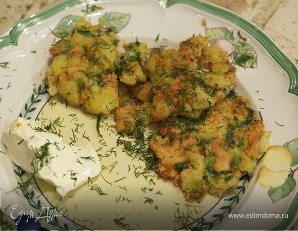 Биточки из семги с картофелем 