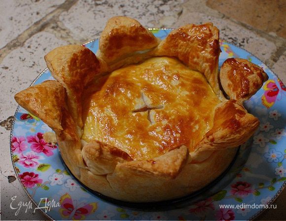 Слоеный пирог с мясом и сладким перцем 