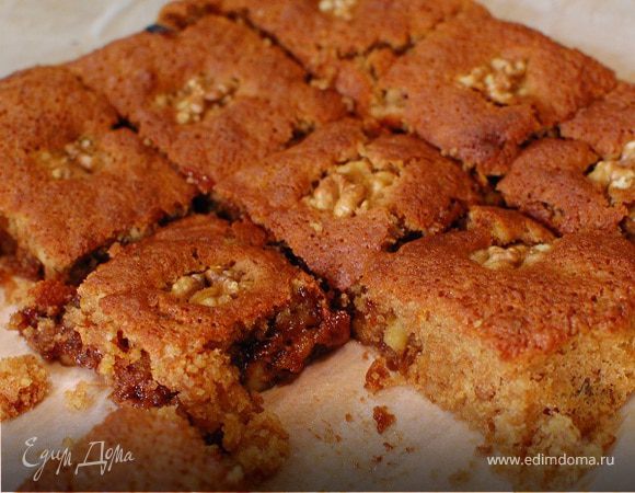 Апельсиновые брауни с грецкими орехами 