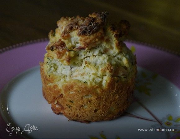 Маффины с копченой семгой и укропом 
