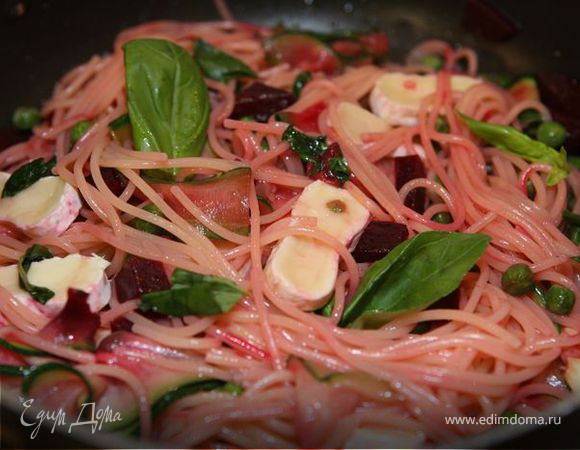 Розовые макароны "Утреннее искушение"