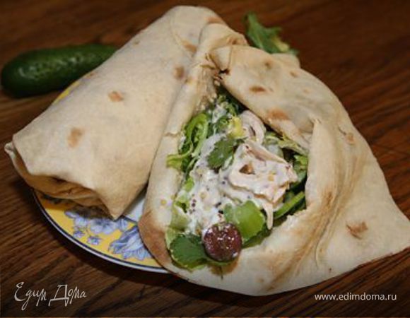 Кулечки из лаваша с курицей и зеленью