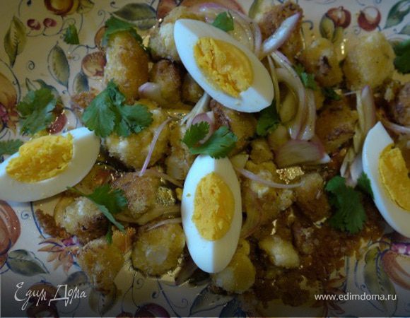 САЛАТ ИЗ ЦВЕТНОЙ КАПУСТЫ С ЗАПРАВКОЙ-КАРРИ