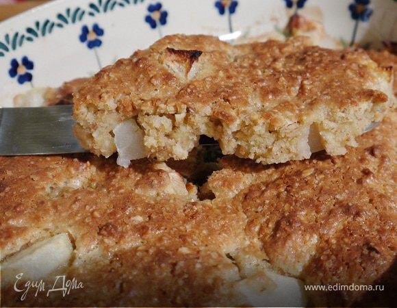 Легкий пирог с яблоком и грушей 