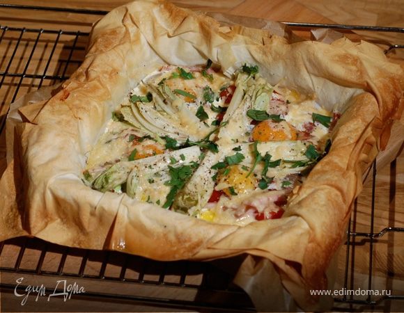 Королевская яичница на тесте фило 