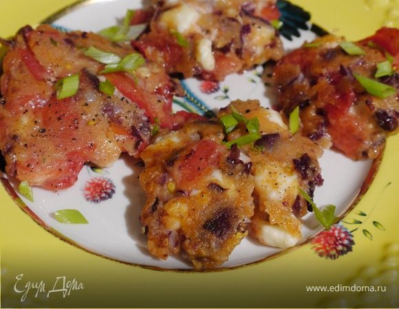 Оладушки с помидорами и сыром