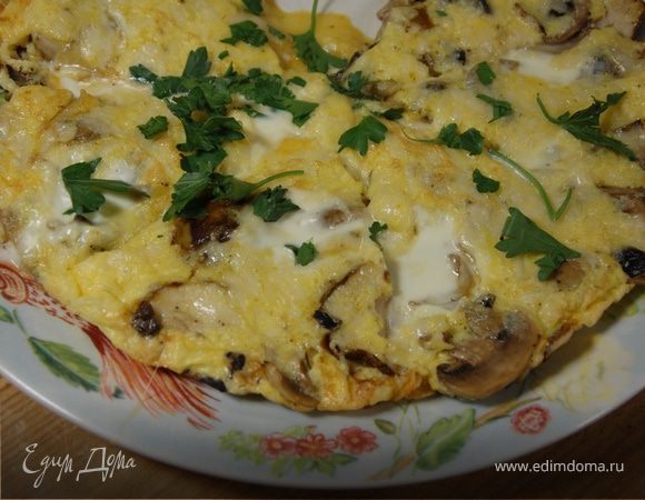 Грибная фриттата со сливочным сыром 