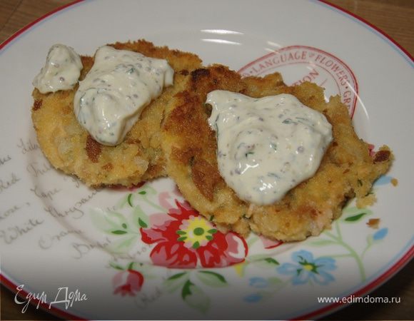 Биточки из батата и семги 