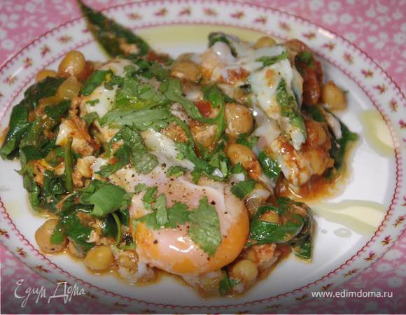 Пряные яйца с нутом 