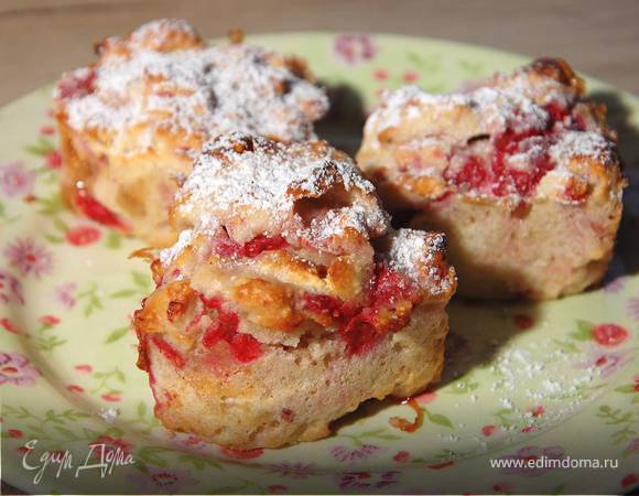 Маффины с зефиром и малиной 