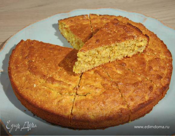 Миндально-апельсиновый пирог с шафраном 