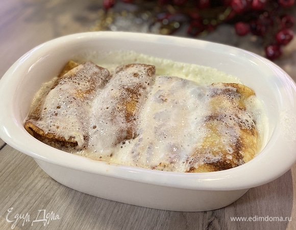 Блинчики с рикоттой и вишней