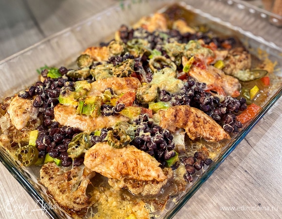 Начос из цветной капусты с курицей