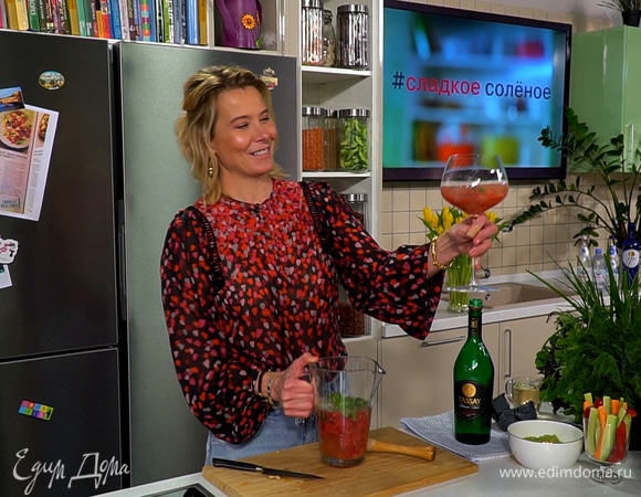 Хумус со шпинатом и лимонад с малиной и мятой от Юлии Высоцкой | #сладкоесолёное №126 
