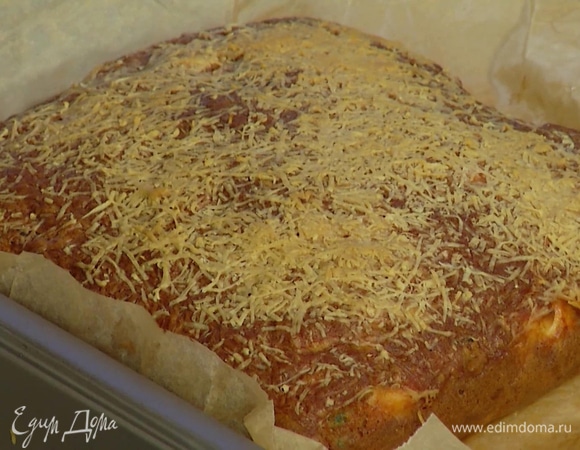 Пирог с кукурузой, сыром и сладким перцем