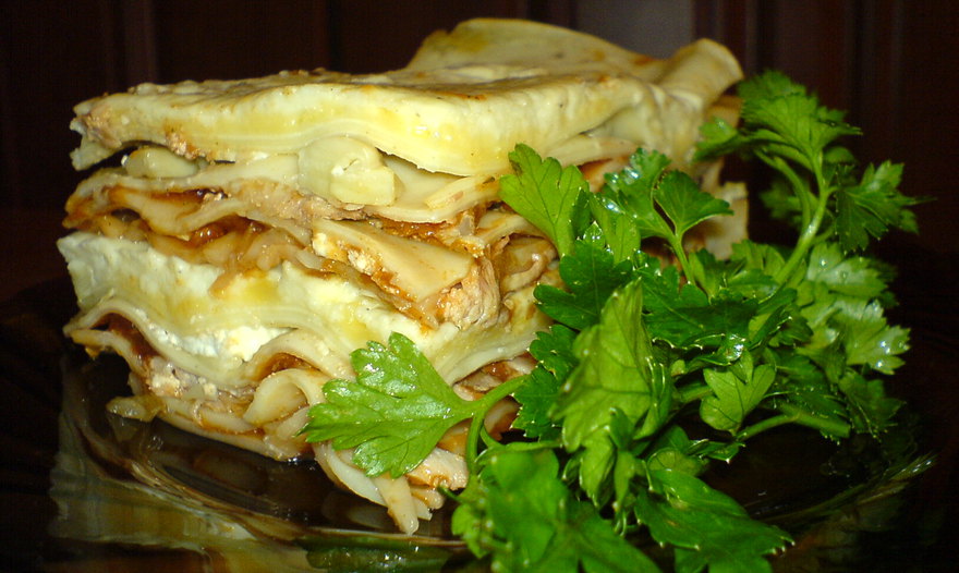 Моя лазанья с овощами, грибами и мясом