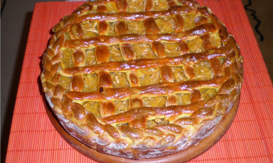 Пирог с яблочно-тыквнной начинкой