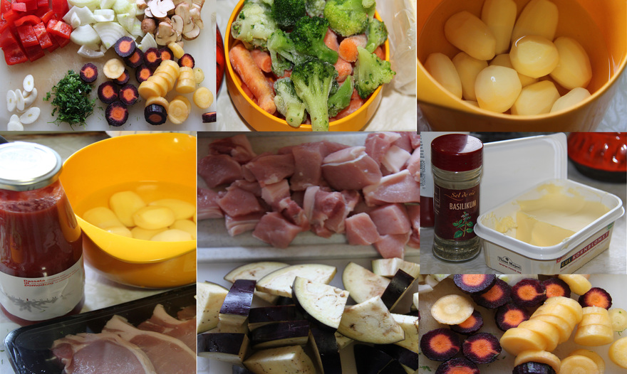 Свинина с овощами в горшочках