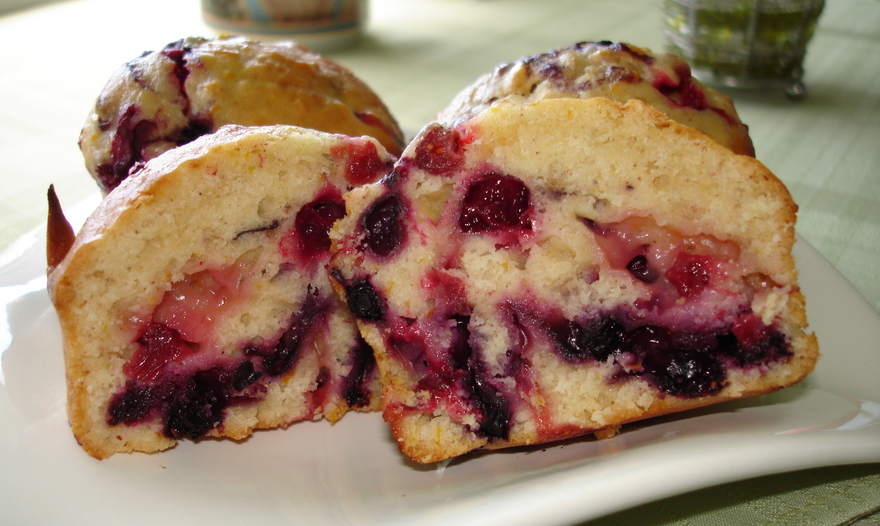 Ягодно-апельсиновые кексы с овсяными хлопьями