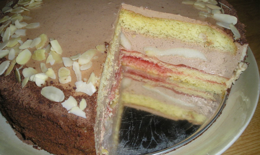 Грушевый торт с кофейно-шоколадным кремом