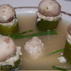 Фьюжн на тему китайского супа с фаршированными огурцами