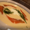 Луковый суп с сыром и лососиной