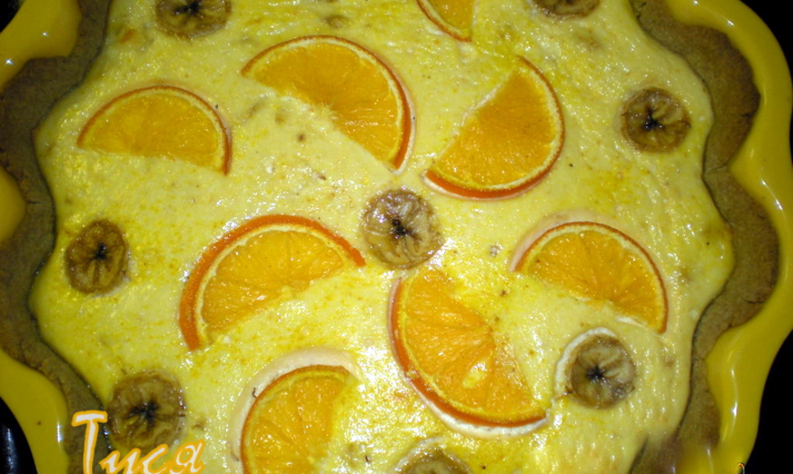 Ржаной тарт с апельсином и бананом