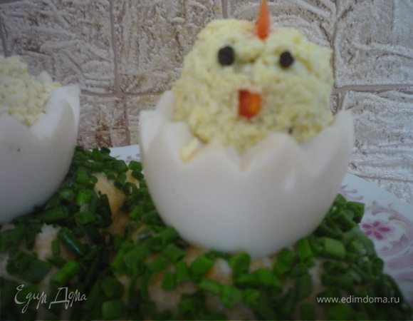Фаршированные яйца "Цыплята"