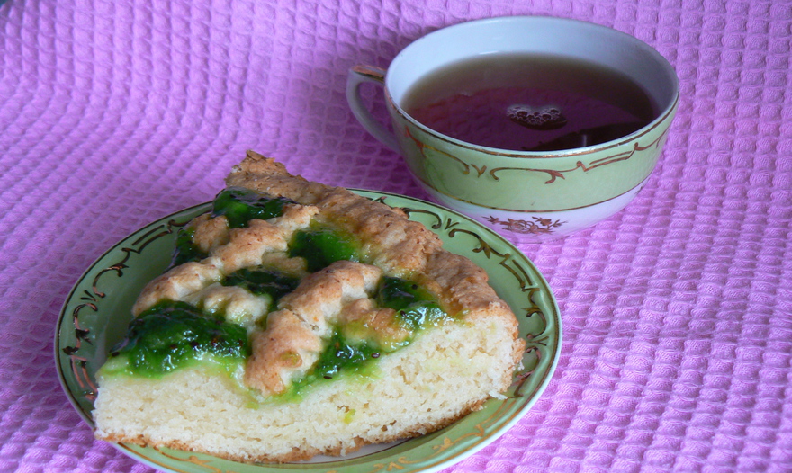 Творожный пирог с киви