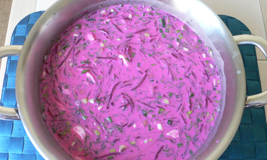 Холодный литовский борщ