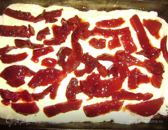 Творожный пирог со штрейзелем и айвой
