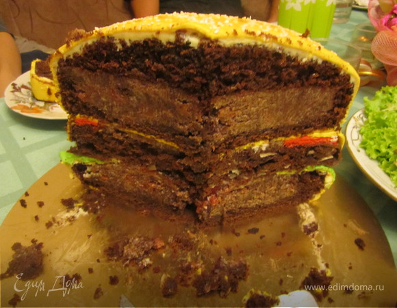 Гамбургер, сладкий, а потому что ТОРТ), пошаговый рецепт на 1672 ккал,  фото, ингредиенты - Оксанка