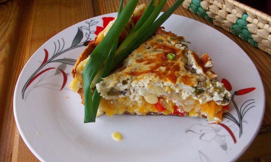 Открытый пирог с кабачками
