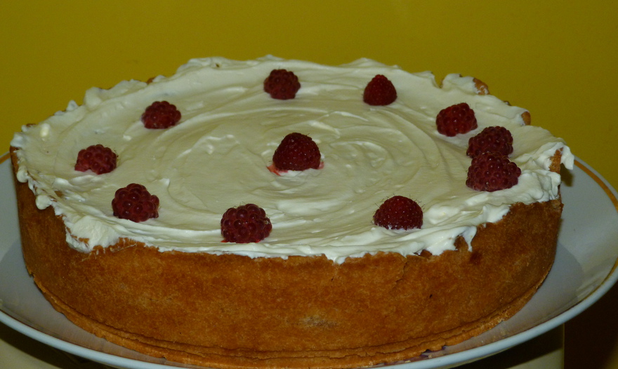 Кейк творожный со сливами, грушами и шоколадом 