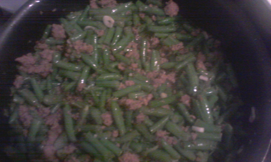 Стручковая фасоль "по-флотски".