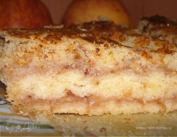 Пышный и воздушный пирог с яблоками на кефире