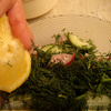 Салат с жареными шампиньонами и редисом