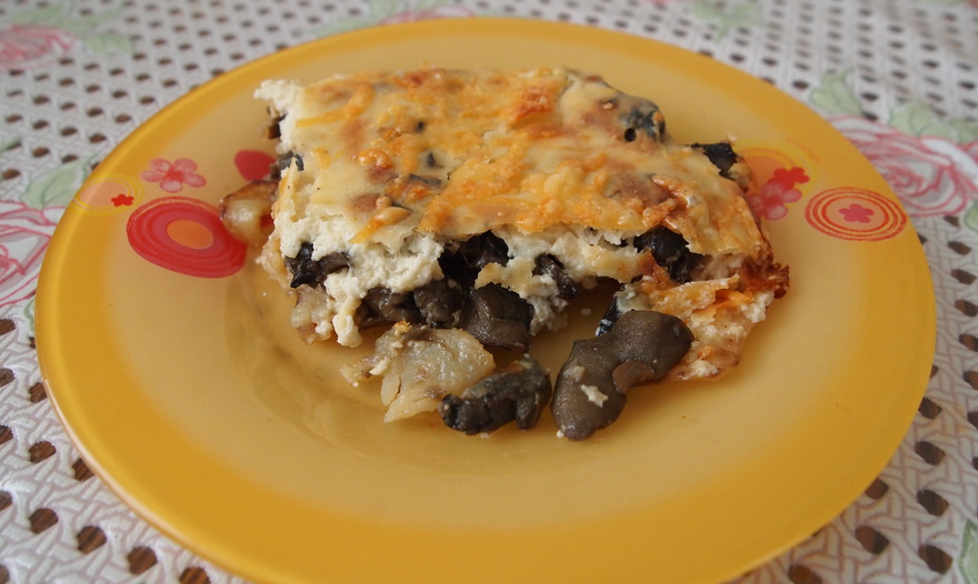 Картофельно-грибная запеканка.
