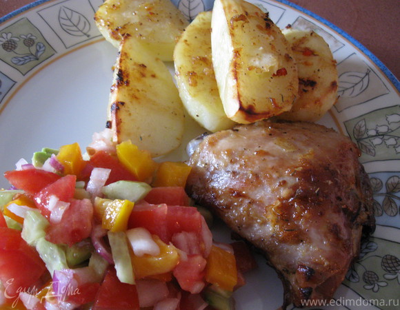 Курица с картошкой в аэрогриле - рецепт с фото | Вкусные рецепты