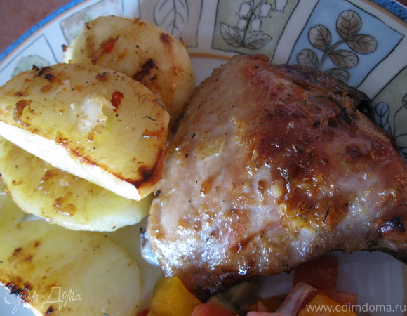 Курица с картофелем и грибами в сливочном соусе