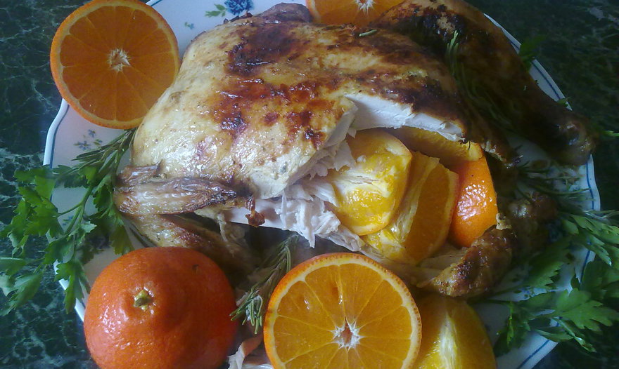 Курица с мандаринами