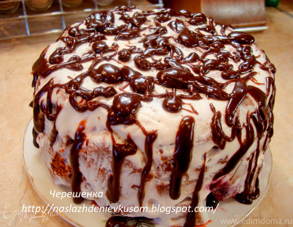 Торт шоколадный с творожно-йогуртовым кремом