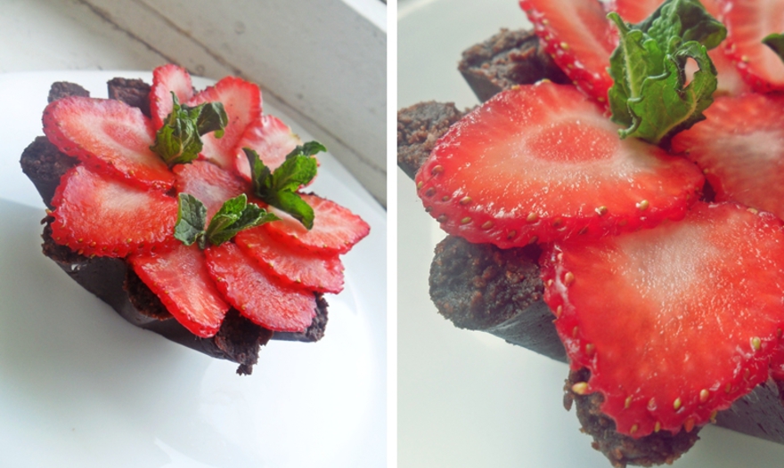 Корзиночки с шоколадным кремом и клубникой