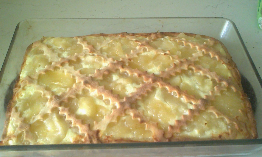 Яблочный пирог с творогом